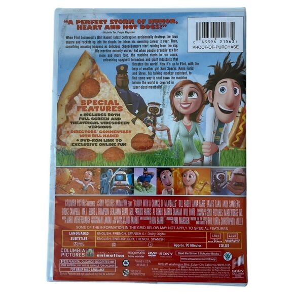 Cloudy With a Chance of Meatballs (DVD, 2010) - Picture 2 of 2